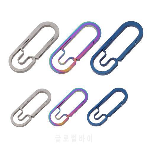 TI Titanium Alloy TC4 Anti-lost Quick Release Carabiner Keychain Key Holder Ring Hook Hanging Buckle Clip Snap Backpack Belt