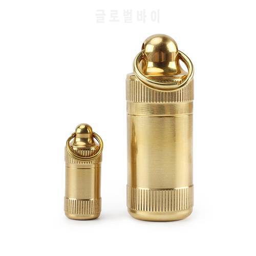 S/M/L Waterproof Canister Sealed Bottle Seal Brass Medicine Bottle Camping Outdoor Tool