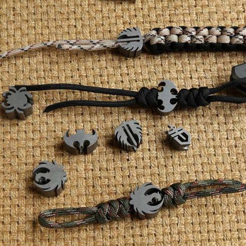 1pcs Paracord Beads Metal Charms Retro totem For Paracord Bracelet Accessories Survival,DIY Pendant Buckle for Knife Lanyards
