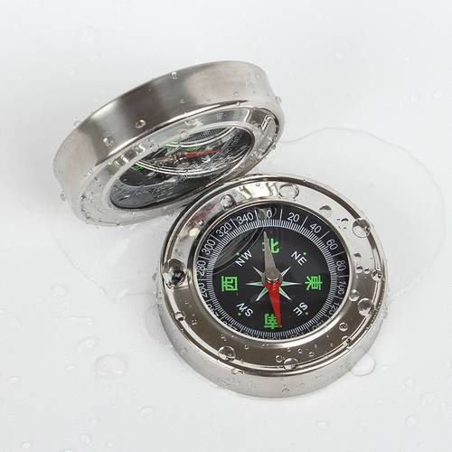 Stainless Steel Compass Hiking Camping Travel Direction Compass Waterproof Navigation Sports Compass Outdoor Equipment Q1066CMD