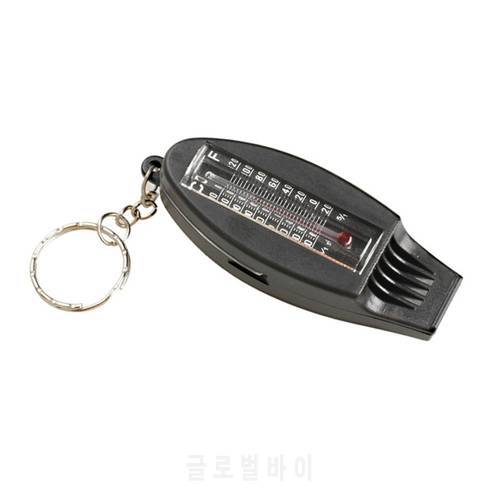 Outdoor EDC Tool survival kit 4 IN 1 Compass Thermometer Whistle Magnifier Versatile with Keychain Travel camping hiking