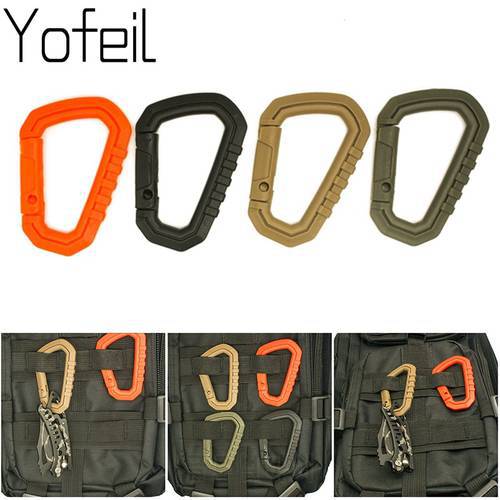 4 pcs Molle EDC Tactical D Type Buckles Quick Release Mountaineering Buckle Snap Clip Climbing Carabiner Hanging Outdoor tools