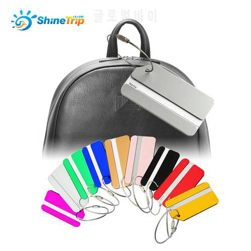 ShineTrip 5pcs Aluminum Alloy Metal Label Suitcase ID Name Address Identify Luggage Tag Airplane Travel KITS Outdoor Tool