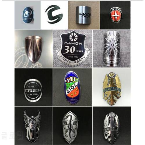 BMX Bicycle Frame Metal Alloy Head Badge Bike Fixed Gear Tube Decals Stickers