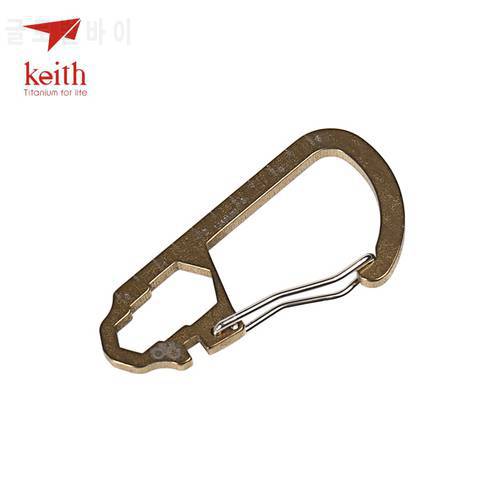 Keith 1 Piece D Shape Camping Carabiners Titanium Hook Clip Holder Buckles Survival Kits Fast Hang Mini Buckle Hook 4 Colors