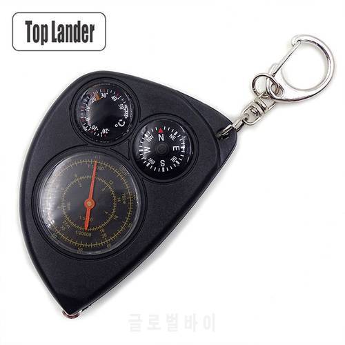 3 in 1 Compass Curvometer with Rangefinder Map Odometer and Thermometer Portable Key Chain Ring Outdoor Camping Equitment