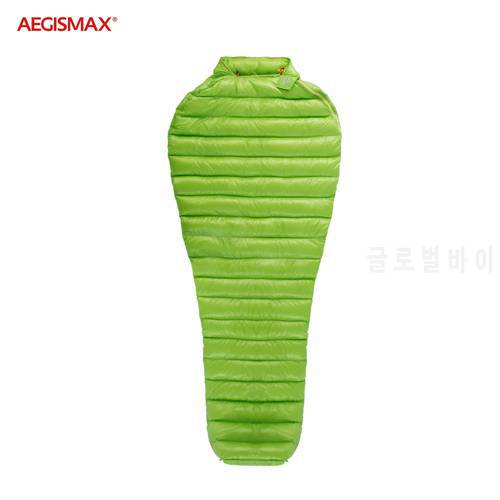 AEGISMAX MINI M Green White Goose Down Ultralight Outdoor Caming Tent Mummy Type 3 Season Sleeeping Bag