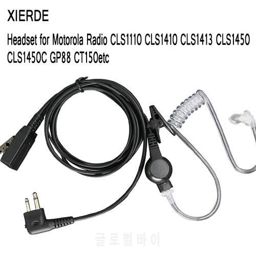 2-Pin M Type Covert Acoutic Tube Mic PTT Headset for Motorola Radio GP88 CP040 CP100 Two Way Radio In-ear Earpiece