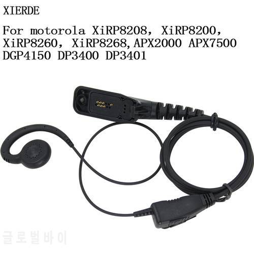 Earpiece With Mic for Motorola Radio XIR P8268 Black Ear Loop Headset DP4400 P8200 APX4000 APX2000 APX6000 XPR6300 DGP5550