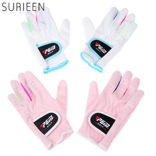 SURIEEN 1 Pair Children Kids Outdoor Sport Golf Gloves High Quality Microfiber Cloth Breathable Anti-slipping Gloves 14 15 16 17