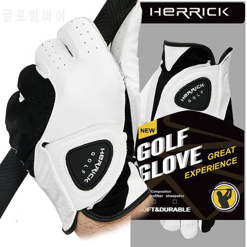 Golf Glove Men Sheepskin Left Hand Genuine Leather Breathable Soft Skidproof And Clingy Wear-Resisting Freeshipping