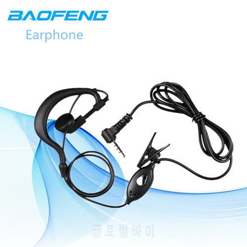 1PC Baofeng BF-888S Walkie Talkie Earphone Ear Hook Earpiece Interphone MIC PTT Headset For UV-82 UV-5R BF888S Two Way Radio