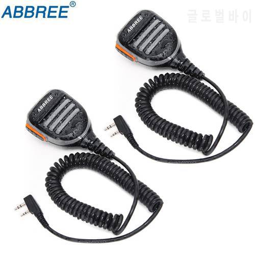 2PCS Abbree AR-780 2 Pin PTT Remote Waterproof Speaker Mic for Radio Kenwood TYT Baofeng Walkie Talkie TH-UV8000D MD-380 Radio
