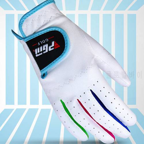 Golf Gloves Slip-Resistant Boys Microfiber Cloth Breathable Gloves Sunscreen Wear-Resistant Full Fingers Sports Gloves D0019