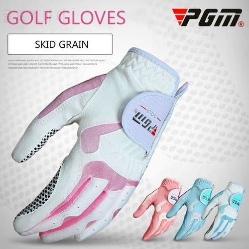 PGM Slip-Resistant Golf Gloves Women&39s Granules Microfiber Cloth Gloves Sunscreen Breathable Wear-Resistant Golf Gloves 3pair