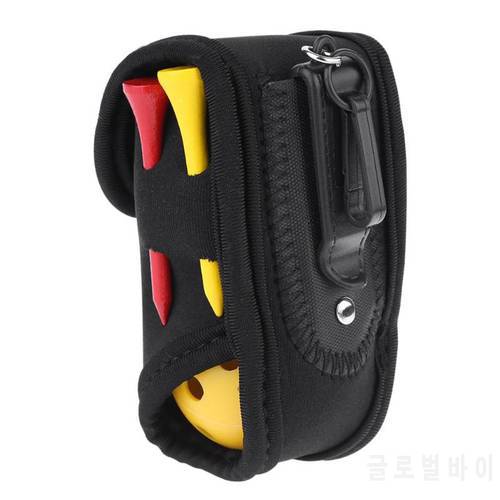 Mini Portable Golf Ball Holder Bag SBR Soft Elastic Waist Pack Golf Bag Waterproof with 2 Hollow Balls and 4 Tees