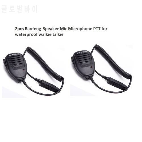 2pcs Handheld Microphone waterproof Speaker for BAOFENG UV-9R plus Walkie Talkie PPT Microphone Baofeng BF-A58 uv9R plus BF-9700