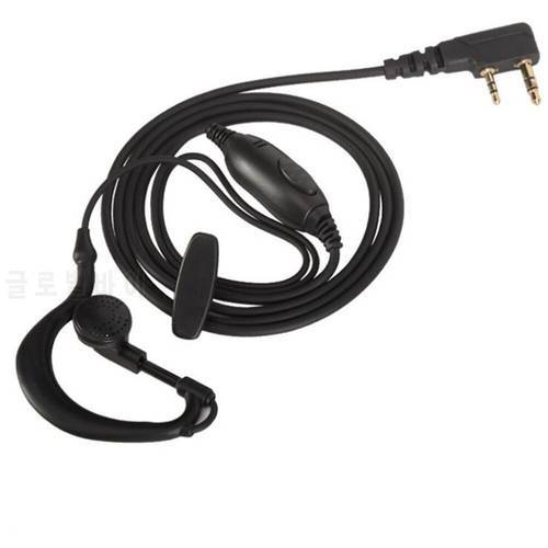 10PCS/LOT Ultradio 2 Pin G-Shape Walkie Talkie Earpiece With MIC 90cm Length High Quality Ear Hook for Two Way Radio