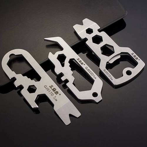 Outdoor 4Cr13 Ultra-thin Tools Stainless Steel Hanging Key Chain Creative Pocket Multi-functional Lightweight Folding Tool Card