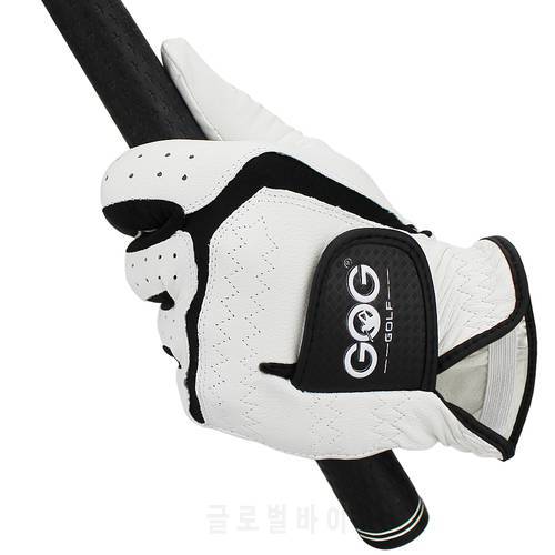 GOG Golf gloves Genuine sheepskin leather for men left hand white Breathable gloves for golfer Free shipping 1 pcs new dropship