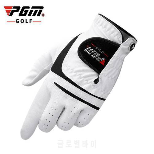 2 PCS /Lot Genuine Leather Golf Gloves White PU+Sheepskin Glove Men Skid-proof Breathable Wear-resistant Golf Gloves With Marker