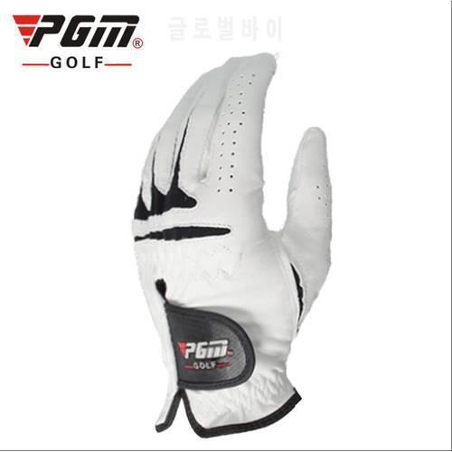 2PCS/LOT PGM Genuine Leather Golf Gloves For Men Left & Right Hand Wear Resistant Sheepskin Golf Sport Gloves Soft Breathable