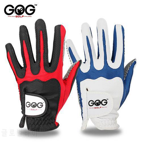 Free shipping golf glove new hot PU slip-resistant sports gloves blue red for left hand golf ball club accessories