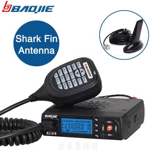 Baojie BJ-218 Mini Car Walkie Talkie 10KM 25W Dual Band VHF/UHF 136-174mhz 400-470mhz 128CH Mini Mobile Car Radio Transceiver