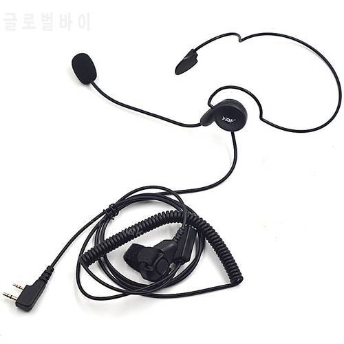 XQF 2 Pin Earpiece Headset Mic Headphone PTT for Kenwood Baofeng Portable Radio UV-5R UV5R BF-888S GT-3 UV-B5 B6 Walkie Talkie