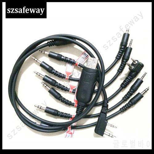 6 in 1 USB Programming Cable For Motorola HYT For ICOM BAOFENG PUXING For KENWOOD YAESU