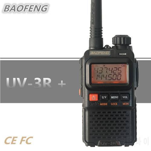 BAOFENG UV-3R+ Plus Mini Walkie Talkie UHF VHF Dual Band Portable Ham CB Radio Mobile Transceiver UV3R Plus Scaner Radio Station