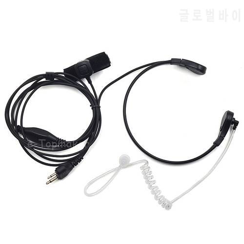 XQF FBI Throat Mic Microphone Headset Air Tube Earpiece PTT for ICOM Portable Radio IC-A4 IC-A5 IC-A3 IC-A110 Maxon SL25