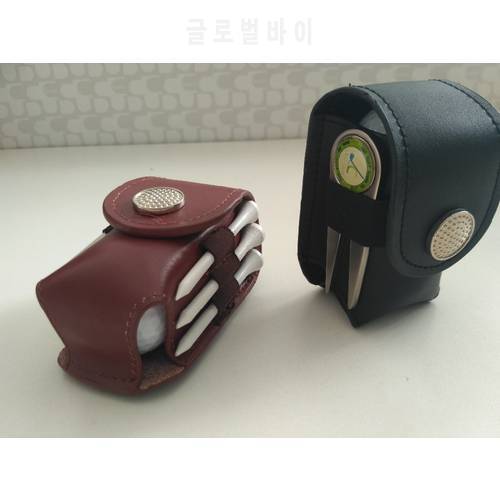 golf tee repair tool ball real leather material golf accessories waist belt pouch bag
