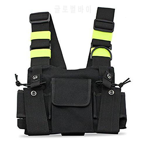 Green Tactical Harness Front Pack bag case Pouch Carry Holster for Kenwood Motorola TYT Baofeng Walkie Talkie Vest rig Chest bag