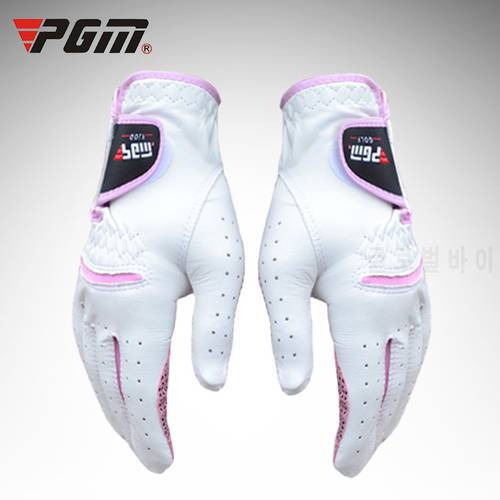 2Pair /Lot PGM Golf Gloves Women Lambskin Breathable Non-slip Wear-Resistant Sunscreen Sport Golf Accessories For Female