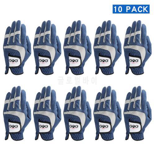 10 PCS Men&39s Golf Gloves Breathable Blue Soft Fabric Brand GOG Golf Glove Left Hand Ship