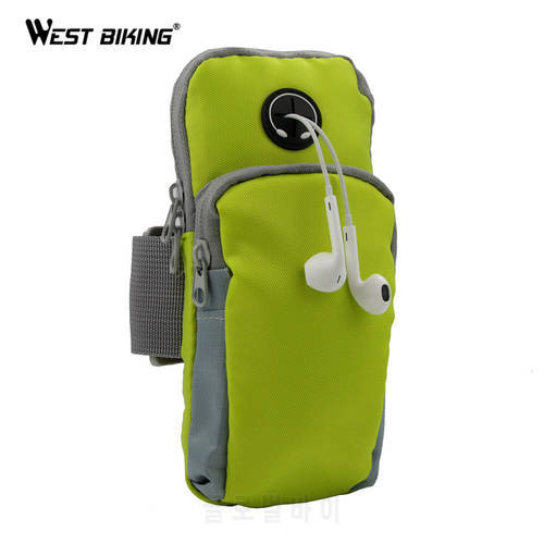 WEST BIKING Running Belt Bag Arm Bag Sport Jogging Walking Fitness Wrist Pouch Suit for All Kinds of Mobile Phone Cycling Tool