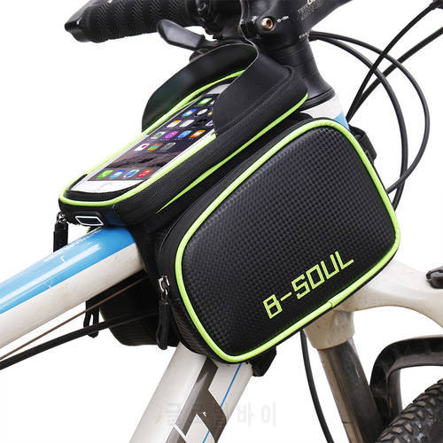B-SOUL 6.2 inch Waterproof Cycling Bike Bag Bicycle Saddle Bag Riding Bike Accessories Bicycle Front Tube Pack For Mobile Phone