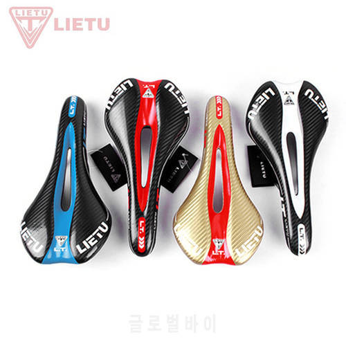 LIETU 4 Colors 3K Weave Soft Bike Saddle with Hollow Design for MTB / Road Bicycle