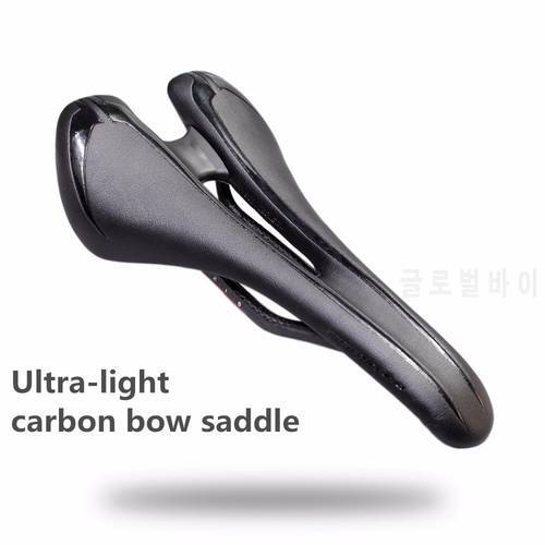 New Design Hollow LightWeight Full Carbon Fiber Bow EVO Sponge Mtb Road Bike Seat Cushion Bicycle Saddle