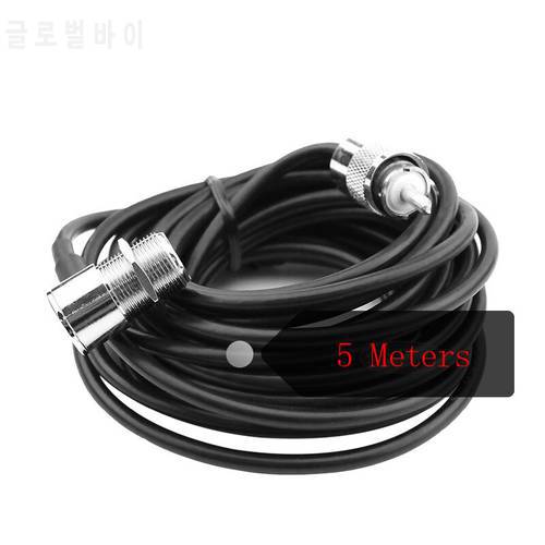 5 Meter Car Radio Antenna Cable Low Loss Mobile Radio Cable 16FT/5M Coaxial Extend Cable for Car Walkie Talkie MP320 MP9000 port