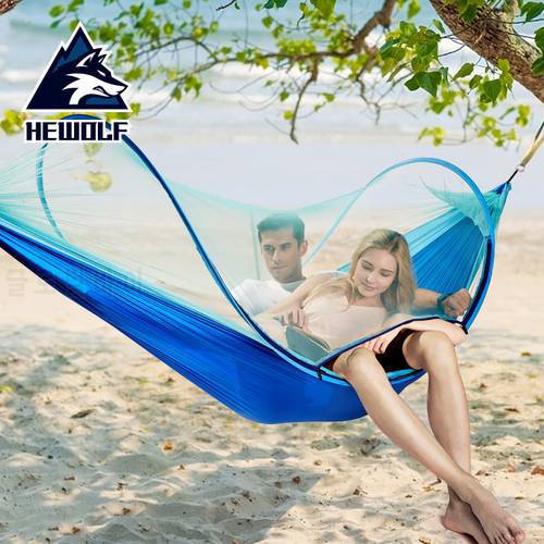 Outdoor Mosquito Net Parachute Hammock Camping Hanging Sleeping Bed Swing Sleeping Bag Portable Double Person Hammock 260x150cm