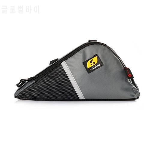 YANHO Water Resistant Bicycle Bag Bike Bag Frame Front Tube Oxford Fabric Cycling Bike Zipper Pack With Shock-Absorbing Sponge