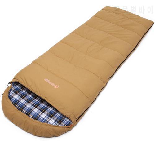 CHANODUG 2019 new widened camping adult outdoor warm sleeping bag long canvas single cap with camping cotton sleeping bag 2.65KG