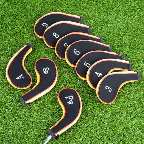 10Pcs Neoprene Golf Club Head Covers Iron Head Wedge Headcover Protect Set Number Printed With Zipper Golf Club Accessories