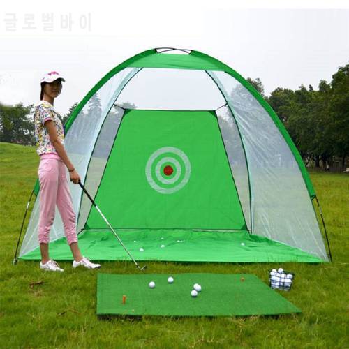 Fold-able Golf Practice Net Golf Hitting Cage Training Aids Indoor Outdoor Golf Tent Golf Training Net without Mat 2 meters