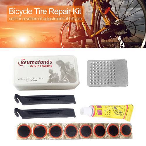 Bicycle Tire Repair Kits Mountain Bike Repair Tool Cycling Flat Tire Repair Rubber Patch Glue Lever Set Tire Fix Kit Accessories