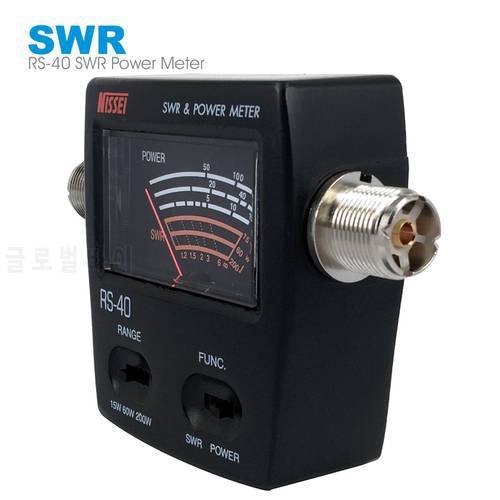 RS-40 SWR Power Meter VHF UHF 144/430 MHz 15W 60W 200W Band Standing Wave Meters Test Antenna Walkie Talkie Car Radio