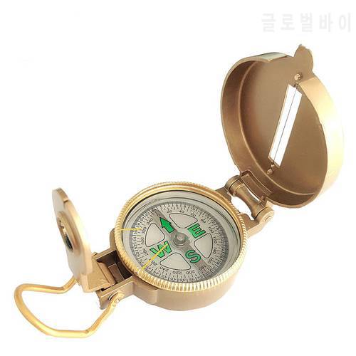 Outdoor Camping Tool Compass Metal Portable Lens Mountaineering mini tactical watch map tool digital antique metal keychain