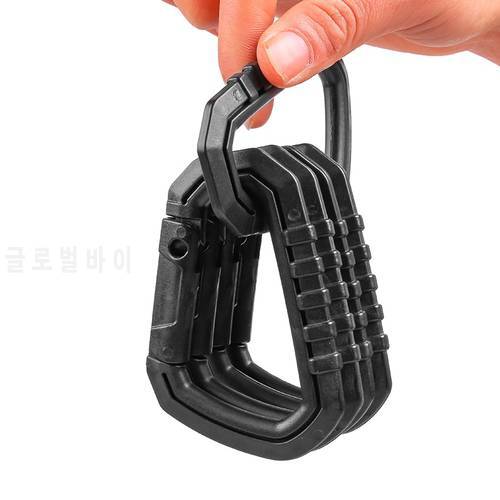 Spring Snap Carabiner Clip Hooks - 2 Pack Large Polymer D-Ring Keychain Hard Plastic EDC Keyring Utility Quick Link Clips for Ta